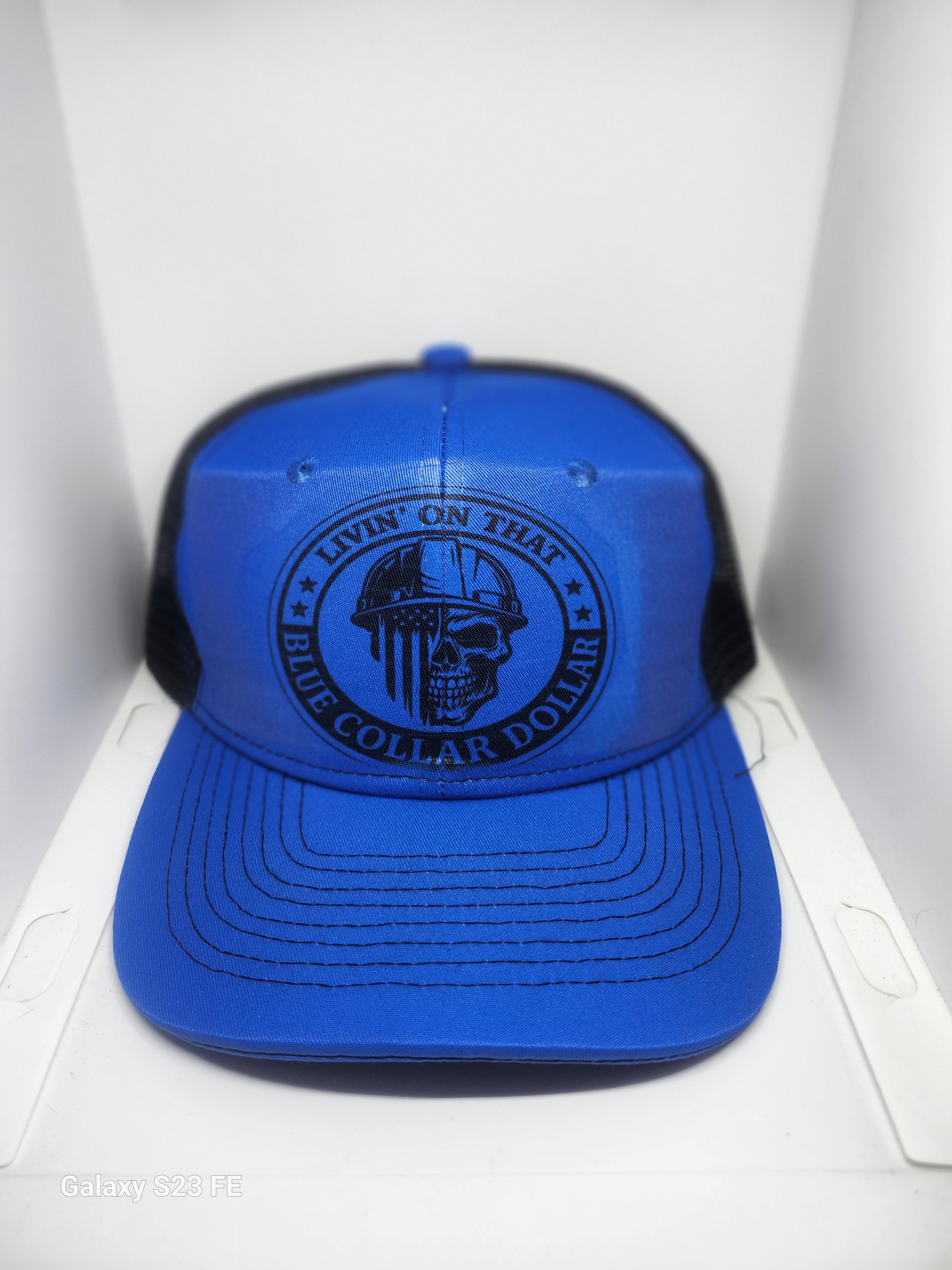 Blue collar hat